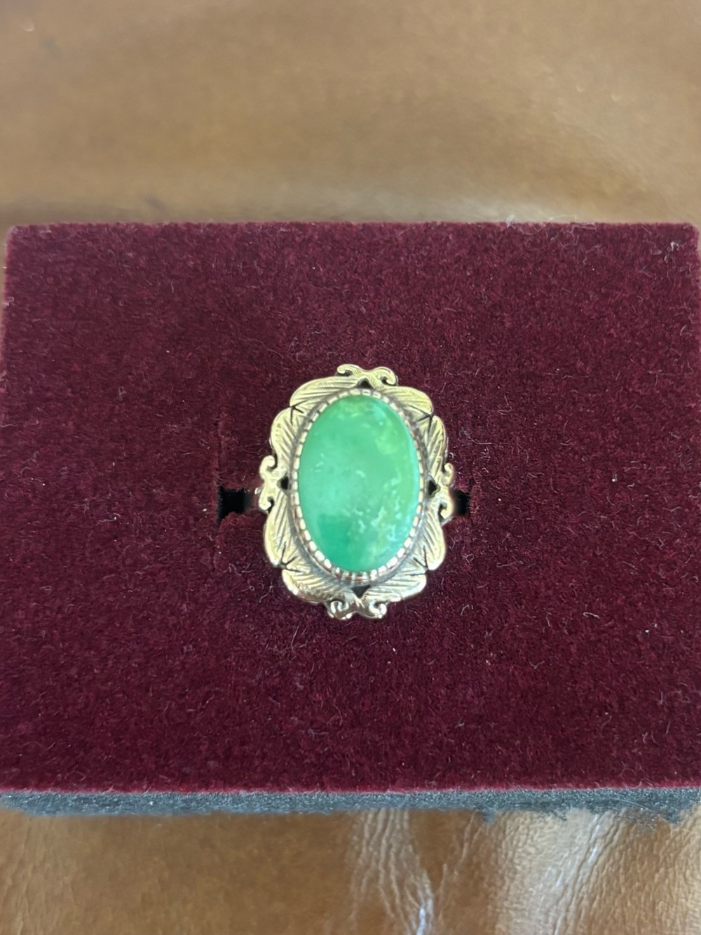 Antique Gold and Green turquoise Women's Ring